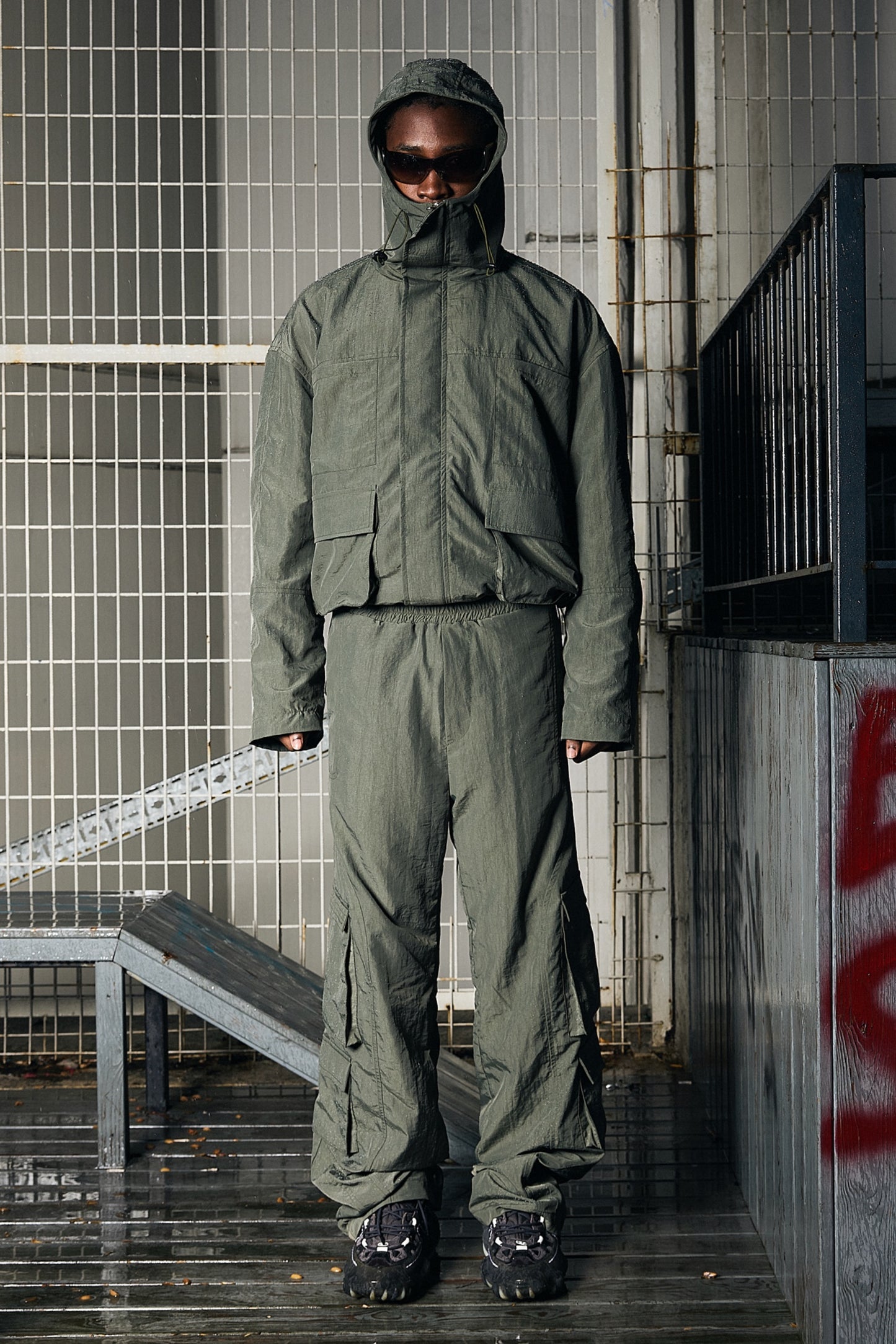 Nylon Cargo Jacket and Pants 01 SET